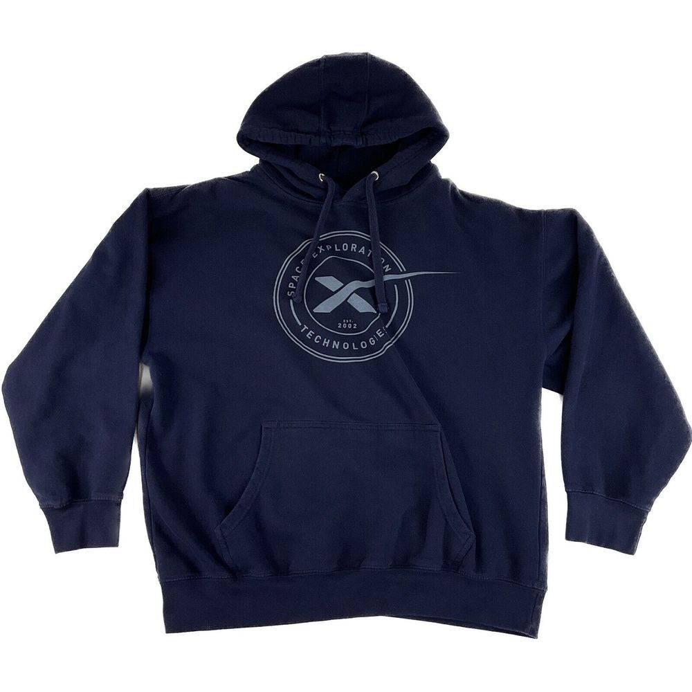 SpaceX Official Hoodie Blue Hooded Sweatshirt Womens 2X